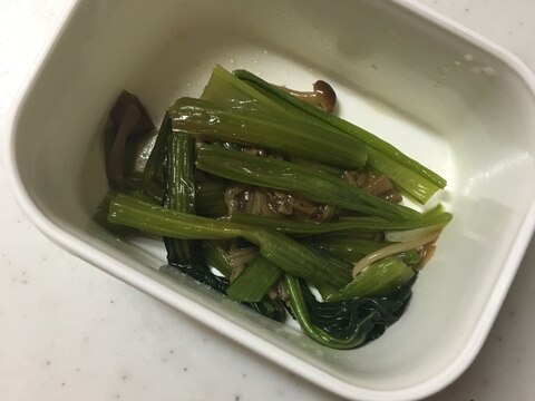 小松菜と茶太郎の煮浸し╰(*´︶`*)╯♡